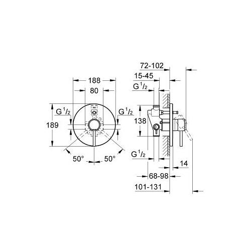 Grohe Atrio Single Lever Bath or Shower Mixer Trim - Unbeatable Bathrooms