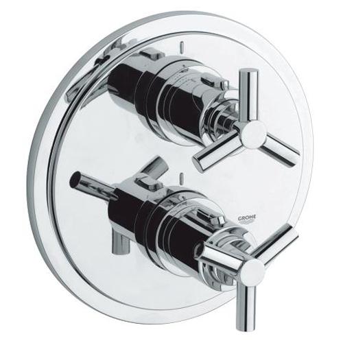 Grohe Atrio Thermostat with Integrated 2 Way Diverter for Bath or Shower with 3 Spoke Handle - Unbeatable Bathrooms
