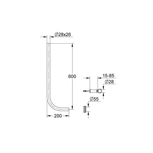 Grohe Chrome Flush Pipe - Unbeatable Bathrooms