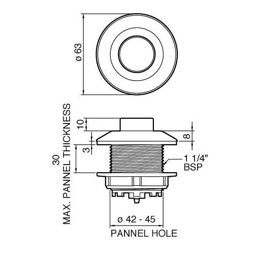 Grohe Chrome Plated Brass Air Button - Unbeatable Bathrooms