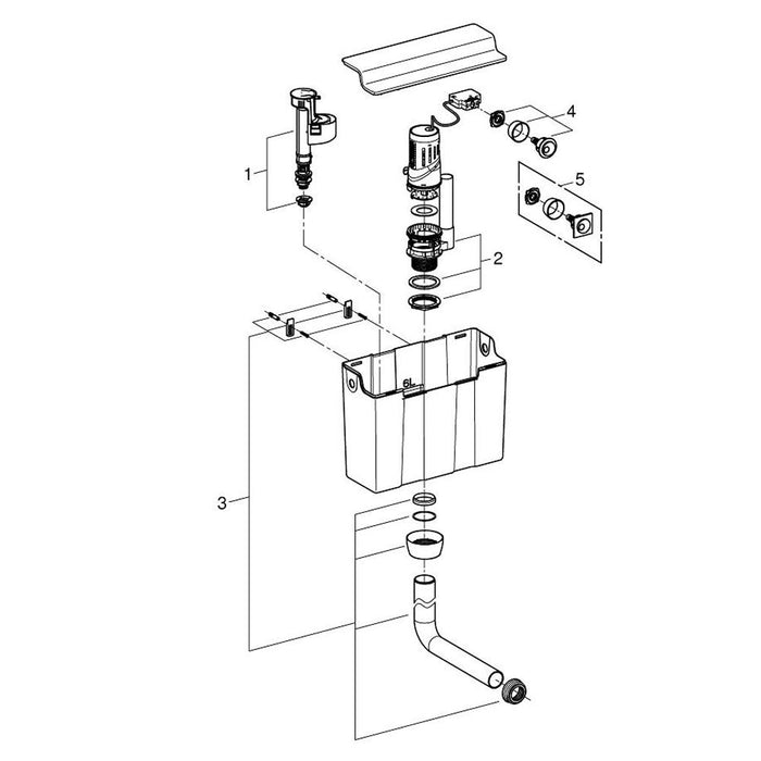 Grohe Concealed Flushing Cistern with Dual Flush - Unbeatable Bathrooms
