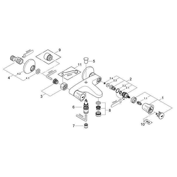 Grohe Costa L 1/2 Inch Wall Mounted Bath or Shower Mixer - Unbeatable Bathrooms