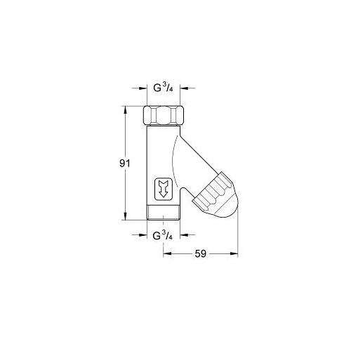 Grohe Eggemann Original Was 3/4 Inch Inclined Filter - Unbeatable Bathrooms