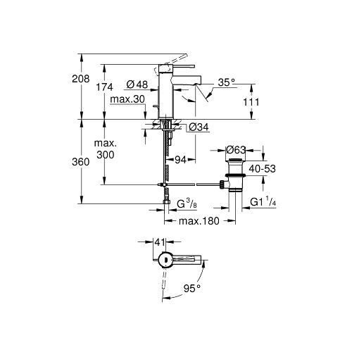 Grohe Essence 1/2 Inch Small Size Water and Energy Saving Basin Mixer - Unbeatable Bathrooms