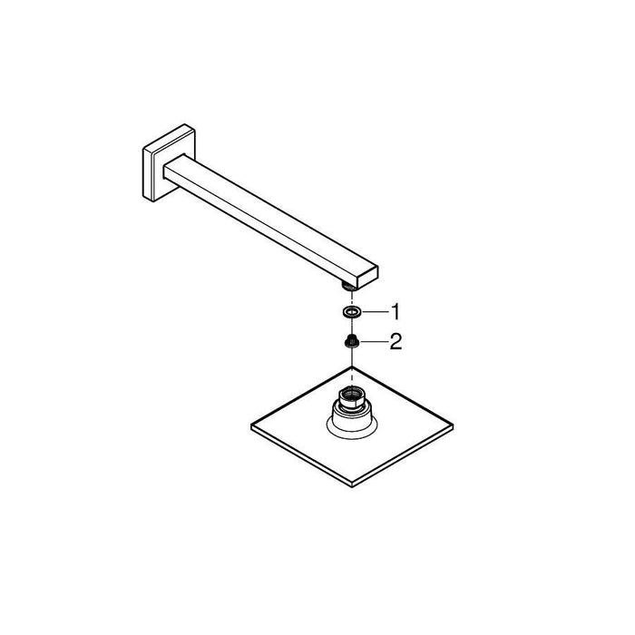 Grohe Euphoria 286mm Cube Head Shower Set with 1 Spray - Unbeatable Bathrooms