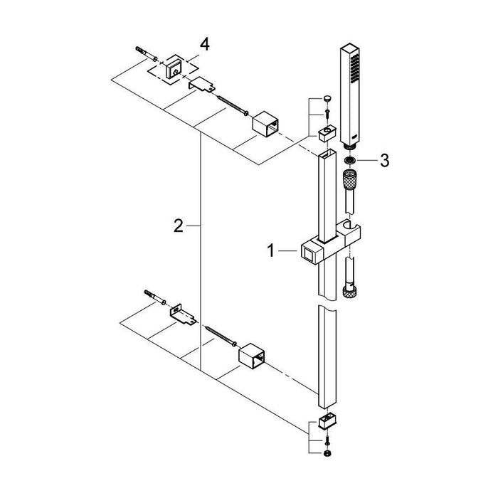 Grohe Euphoria Cube Stick Hand Shower Rail Set with 1 Spray - Unbeatable Bathrooms