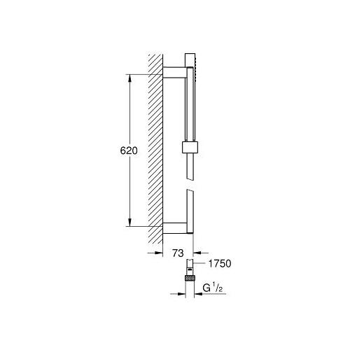 Grohe Euphoria Cube Stick Shower Rail Set with 1 Spray - Unbeatable Bathrooms