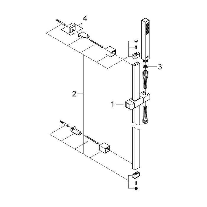 Grohe Euphoria Cube Stick Shower Rail Set with 1 Spray - Unbeatable Bathrooms