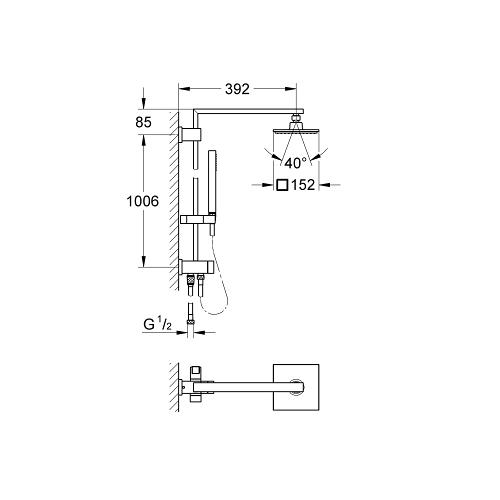 Grohe Euphoria Cube System Shower with Diverter for Wall Mounting - Unbeatable Bathrooms