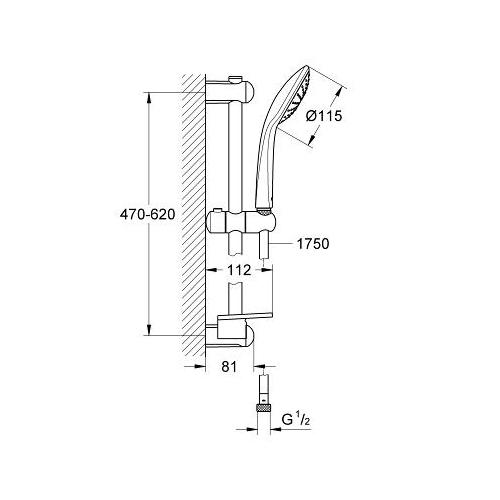 Grohe Euphoria Mono Shower Rail Set with 1 Spray and Ergonomic Design - Unbeatable Bathrooms