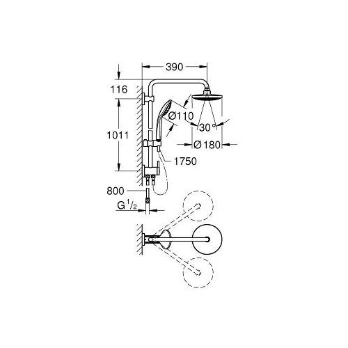 Grohe Euphoria System Shower with Diverter for Wall Mounting - Unbeatable Bathrooms