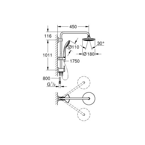 Grohe Euphoria System Shower with Diverter for Wall Mounting and Maximum Water Efficiency - Unbeatable Bathrooms