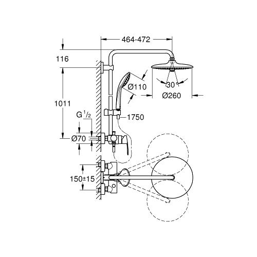 Grohe Euphoria 260 Shower System With Single Lever In Chrome - 27473001 - Unbeatable Bathrooms