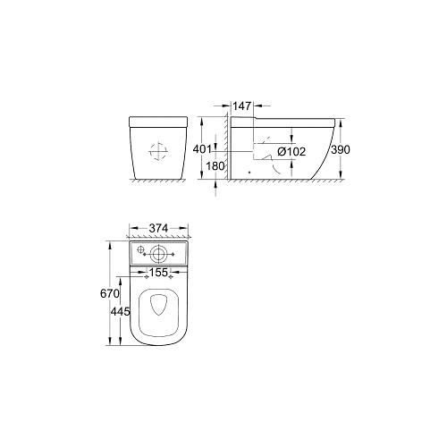 Grohe Euro Ceramic Close Coupled Toilet (Soft Close Seat) - Unbeatable Bathrooms