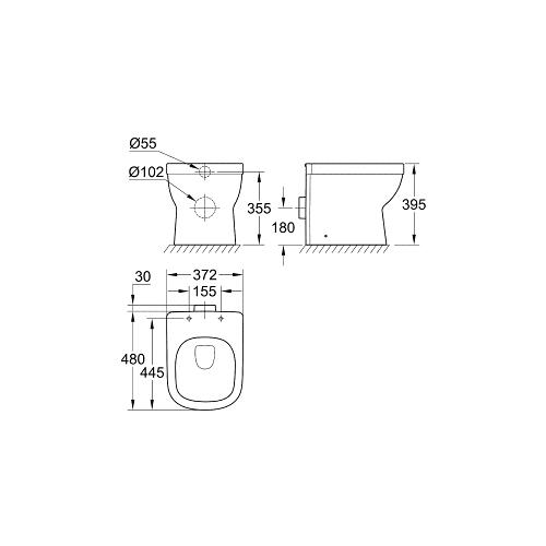 Grohe Euro Ceramic Floor Standing Toilet (with Pure Guard) - Unbeatable Bathrooms