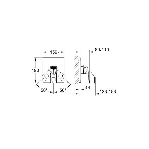 Grohe Eurocube Single Lever Shower Mixer Trim - Unbeatable Bathrooms