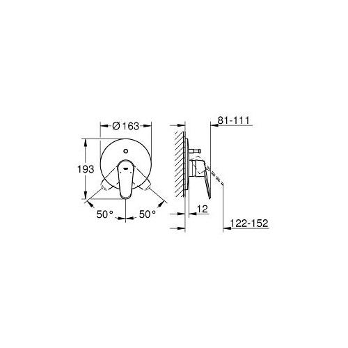 Grohe Eurodisc Cosmopolitan Single Lever Bath or Shower Mixer Trim - Unbeatable Bathrooms
