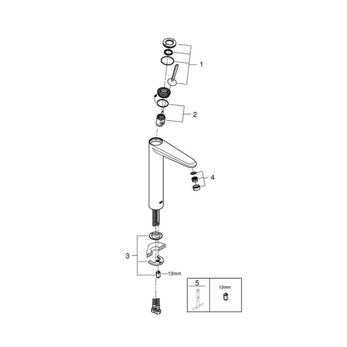 Grohe Eurodisc Joy 1/2 Inch Extra Large Size Basin Mixer - Unbeatable Bathrooms