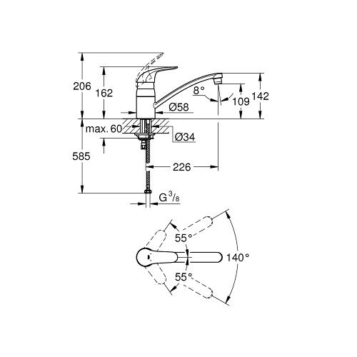 Grohe Euroeco 1/2 Inch Single Lever Sink Mixer Monobloc Installation - Unbeatable Bathrooms