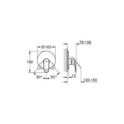 Grohe Europlus Single Lever Shower Mixer Trim - Unbeatable Bathrooms