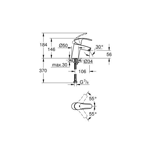 Grohe Eurosmart 1/2 Inch Small Size Basin Mixer with Smooth Body - Unbeatable Bathrooms