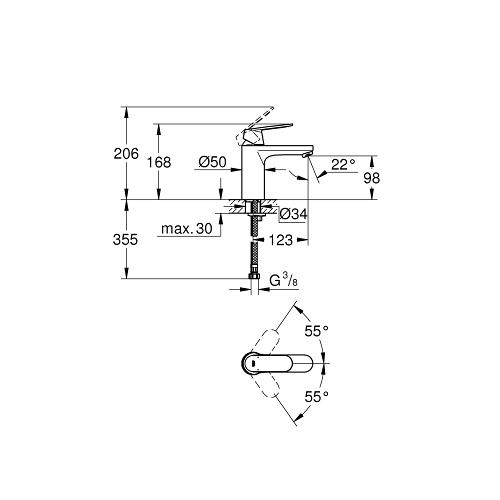 Grohe Eurosmart Cosmopolitan 1/2 Inch Medium Size Basin Mixer with Smooth Handling Properties - Unbeatable Bathrooms
