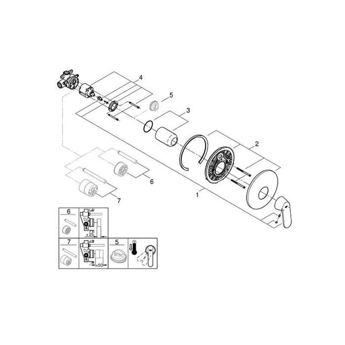 Grohe Eurosmart Cosmopolitan 1/2 Inch Single Lever Shower Mixer - Unbeatable Bathrooms