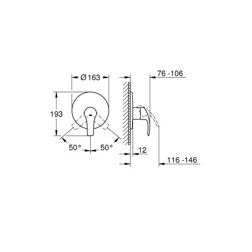 Grohe Eurosmart Single Lever Shower Mixer Trim - Unbeatable Bathrooms