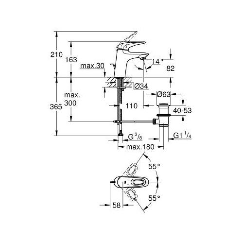 Grohe Eurostyle 1/2 Inch Small Size Basin Mixer with Low Pressure Water Systems - Unbeatable Bathrooms