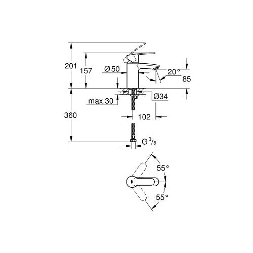 Grohe Eurostyle 1/2 Inch Small Size Cosmopolitan Basin Mixer - Unbeatable Bathrooms