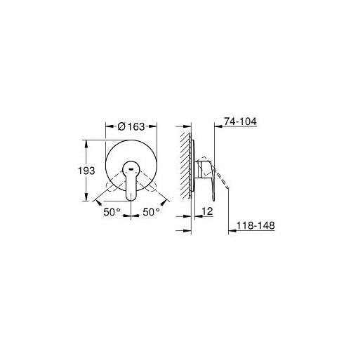 Grohe Eurostyle Cosmopolitan Single Lever Shower Mixer Trim - Unbeatable Bathrooms