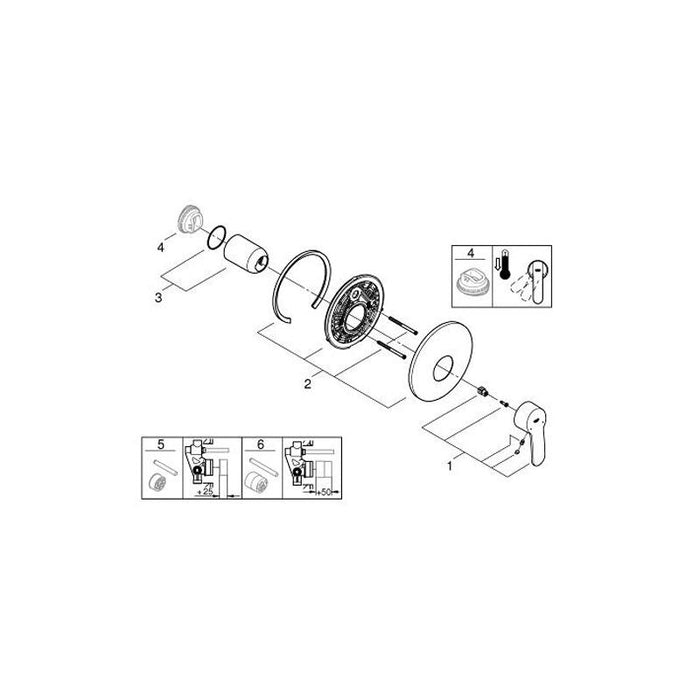 Grohe Eurostyle Cosmopolitan Single Lever Shower Mixer Trim - Unbeatable Bathrooms