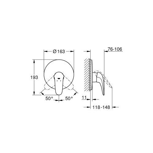 Grohe Eurostyle Single Lever Shower Mixer Trim - Unbeatable Bathrooms