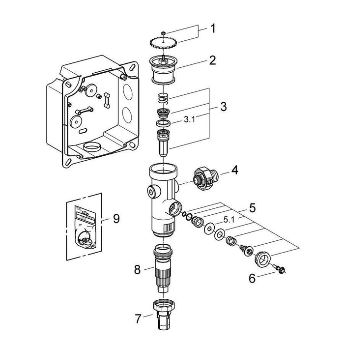Grohe Flush Valve for WC for Wash Down and Wash Out Bowls - Unbeatable Bathrooms