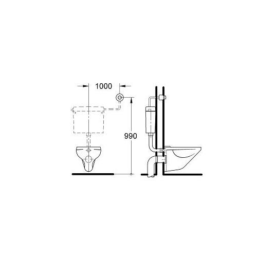 Grohe Flushing Cistern for WC with Copper Pipe - Unbeatable Bathrooms