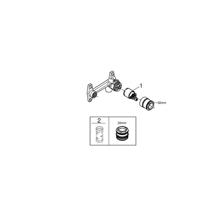 Grohe Grandera 1/2 Inch Single Lever Mixer with Concealed Body - Unbeatable Bathrooms