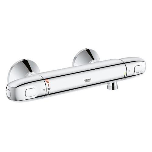 Grohe Grohtherm 1/2 Inch Chrome Thermostatic Shower Mixer with Safestop Button and Diverter - Unbeatable Bathrooms