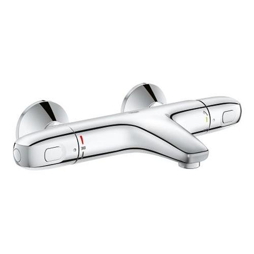 Grohe Grohtherm Chrome 1/2 Inch Thermostatic Bath or Shower Mixer with Ergonomic Metal Handles - Unbeatable Bathrooms