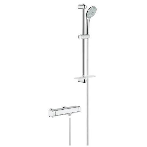 Grohe Grohtherm Chrome 1/2 Inch Thermostatic Shower Mixer with Shower Set - Unbeatable Bathrooms