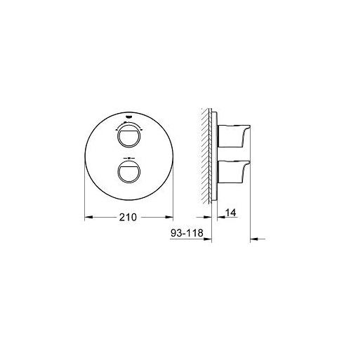 Grohe Grohtherm Chrome Thermostat with Integrated 2 Way Diverter for Bath or Shower and More Than One Outlet - Unbeatable Bathrooms