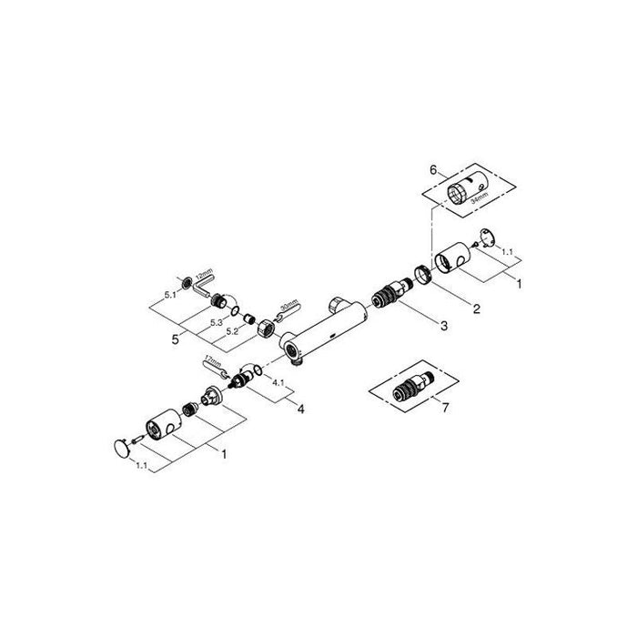 Grohe Grohtherm Cosmopolitan 1/2 Inch Thermostatic Shower Mixer for Comfortable and Water Efficient Showering - Unbeatable Bathrooms