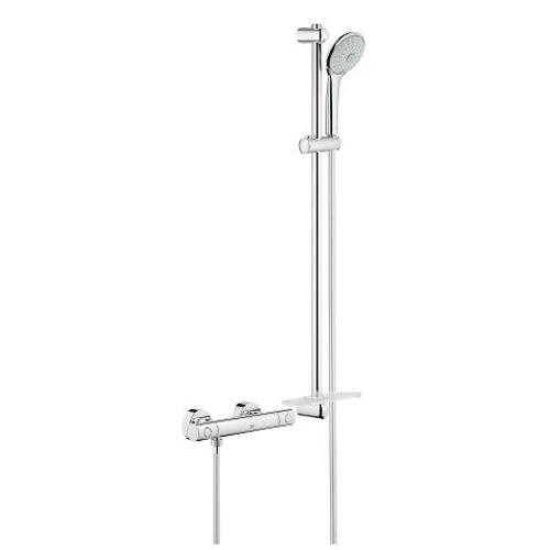 Grohe Grohtherm Cosmopolitan 1/2 Inch Thermostatic Shower Mixer with Shower Set - Unbeatable Bathrooms