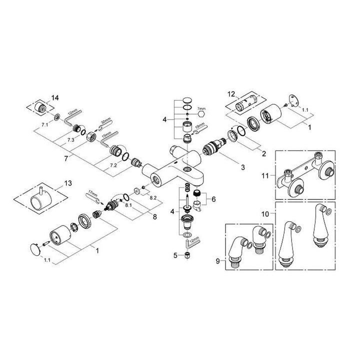 Grohe Grohtherm Cosmopolitan 3/4 Inch Thermostatic Bath or Shower Mixer - Unbeatable Bathrooms