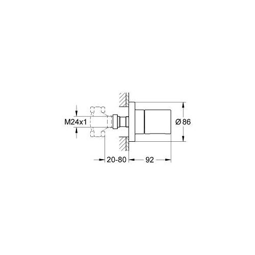 Grohe Grohtherm Cosmopolitan Concealed Stop Valve Trim - Unbeatable Bathrooms