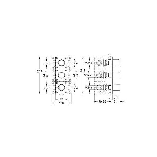 Grohe Grohtherm F Triple Volume Control Trim - Unbeatable Bathrooms
