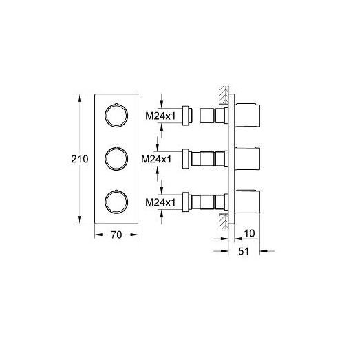 Grohe Grohtherm F Triple Volume Control Trim - Unbeatable Bathrooms