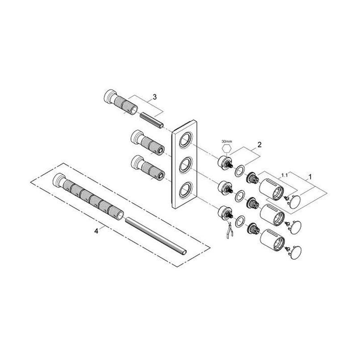 Grohe Grohtherm F Triple Volume Control Trim - Unbeatable Bathrooms