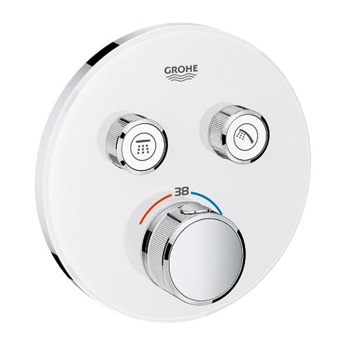 Grohe Grohtherm Moon White Smartcontrol Thermostat for Concealed Installation with 2 Valves - Unbeatable Bathrooms
