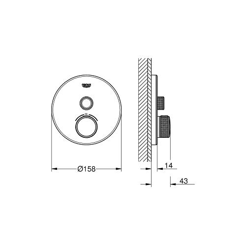 Grohe Grohtherm Moon White Smartcontrol Thermostat for Concealed Installation with One Valve - Unbeatable Bathrooms