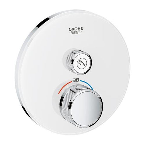Grohe Grohtherm Moon White Smartcontrol Thermostat for Concealed Installation with One Valve - Unbeatable Bathrooms
